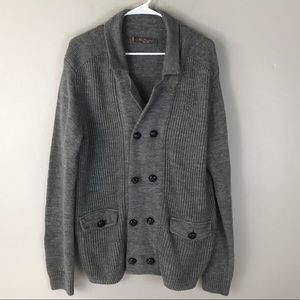 Ben Sherman grey long sleeve cardigan sweater XL